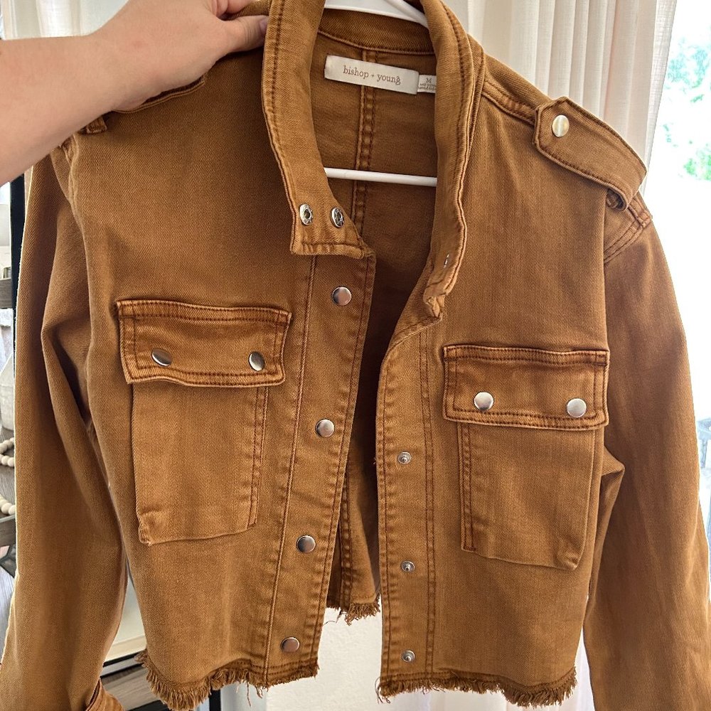 Bishop and Young Brown Denim Cropped Jacket